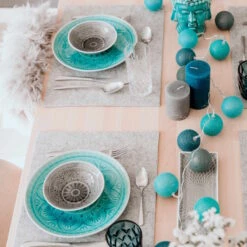 4x Teller Ø25cm SUMATRA In Türkis -Küche Store butlers 4x teller o25cm sumatra in turkis 4