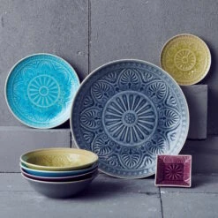 4x Teller Ø25cm SUMATRA In Türkis -Küche Store butlers 4x teller o25cm sumatra in turkis 6