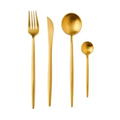 Besteck-Set 4-tlg. Matt STILETTO In Gold