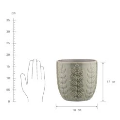 Blumentopf Ø18cm LEAVES In Grün -Küche Store butlers blumentopf o18cm leaves in grun 2