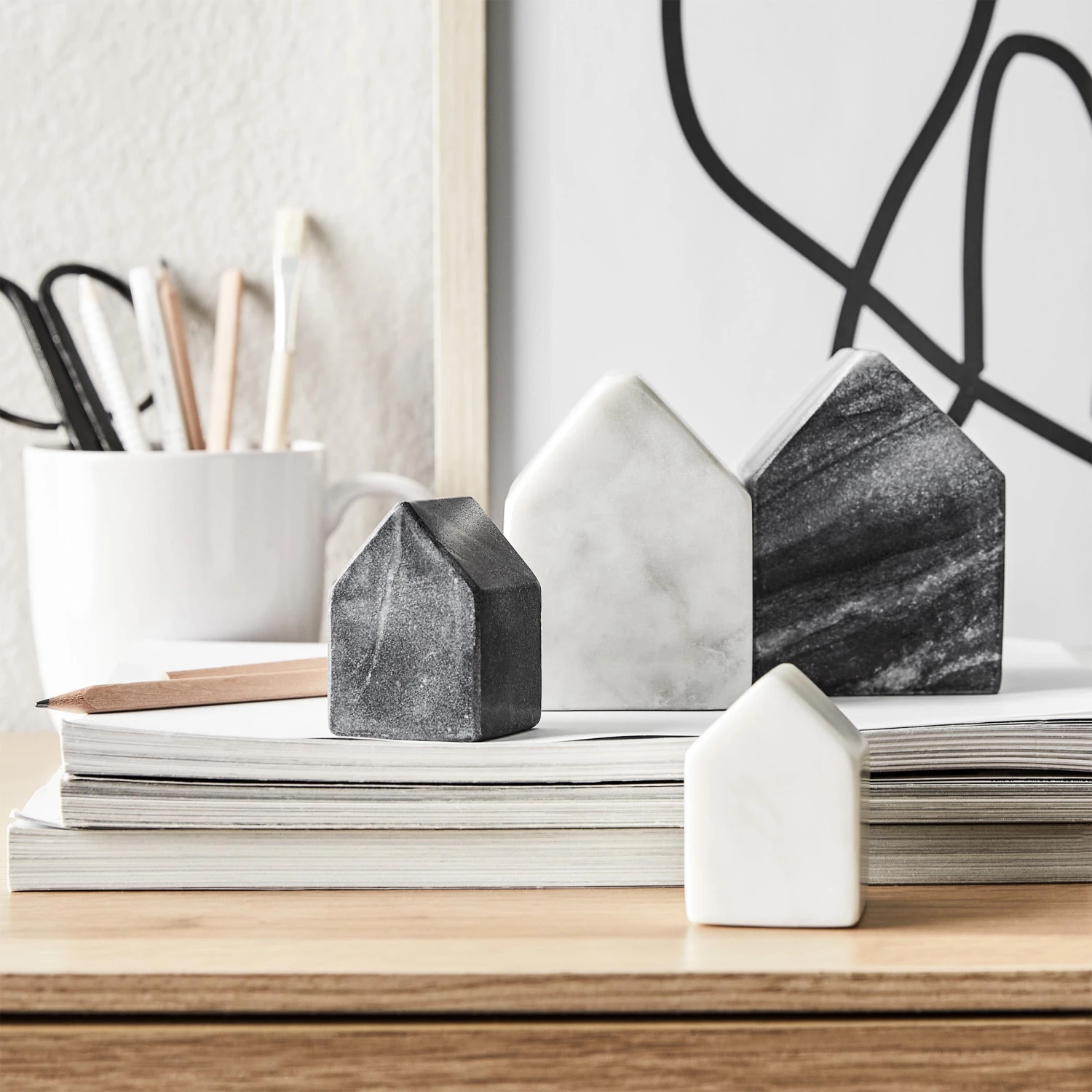 Deko-Haus L 5 X H 8cm BLOCKHOUSE In Weiß 2 Deko-Haus L 5 X H 8cm BLOCKHOUSE In Weiß – Bild 2