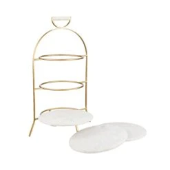 Etagere 3-stufig Höhe 65cm MARBLE In Weiß -Küche Store butlers etagere 3 stufig hohe 65cm marble in weiss 3