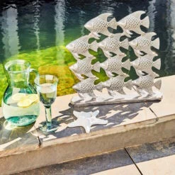 Fischschwarm Höhe 40cm SILVER NATURE In Silber -Küche Store butlers fischschwarm hohe 40cm silver nature in silber 2