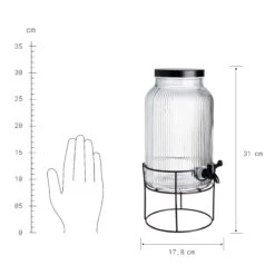 Getränkespender Mit Ständer 2 Tlg. FOUNTAIN In Transparent-Schwarz -Küche Store butlers getrankespender mit stander 2 tlg fountain in transparent schwarz 3