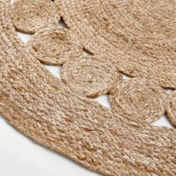 Hanf-Teppich Mit Lochmuster Ø110cm ALL NATURE In Natur -Küche Store butlers hanf teppich mit lochmuster o110cm all nature in natur 3