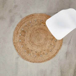 Hanf-Teppich Mit Lochmuster Ø110cm ALL NATURE In Natur -Küche Store butlers hanf teppich mit lochmuster o110cm all nature in natur 4