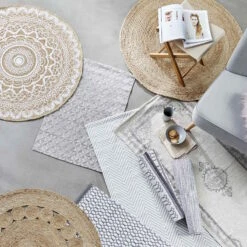 Hanf-Teppich Mit Lochmuster Ø110cm ALL NATURE In Natur -Küche Store butlers hanf teppich mit lochmuster o110cm all nature in natur 6