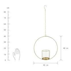 Hängedeko-Ring Mit Glaseinsatz Ø40cm LUNA In Gold -Küche Store butlers hangedeko ring mit glaseinsatz o40cm luna in gold 3