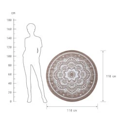 In- & Outdoor-Teppich Flora Ø118cm COLOUR CLASH In Natur-Weiß -Küche Store butlers in and outdoor teppich flora o118cm colour clash in natur weiss 3