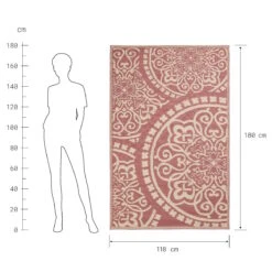 In- & Outdoor-Teppich Floral L 180 X B 118cm COLOUR CLASH In Hellrot-Creme -Küche Store butlers in and outdoor teppich floral l 180 x b 118cm colour clash in hellrot creme 2