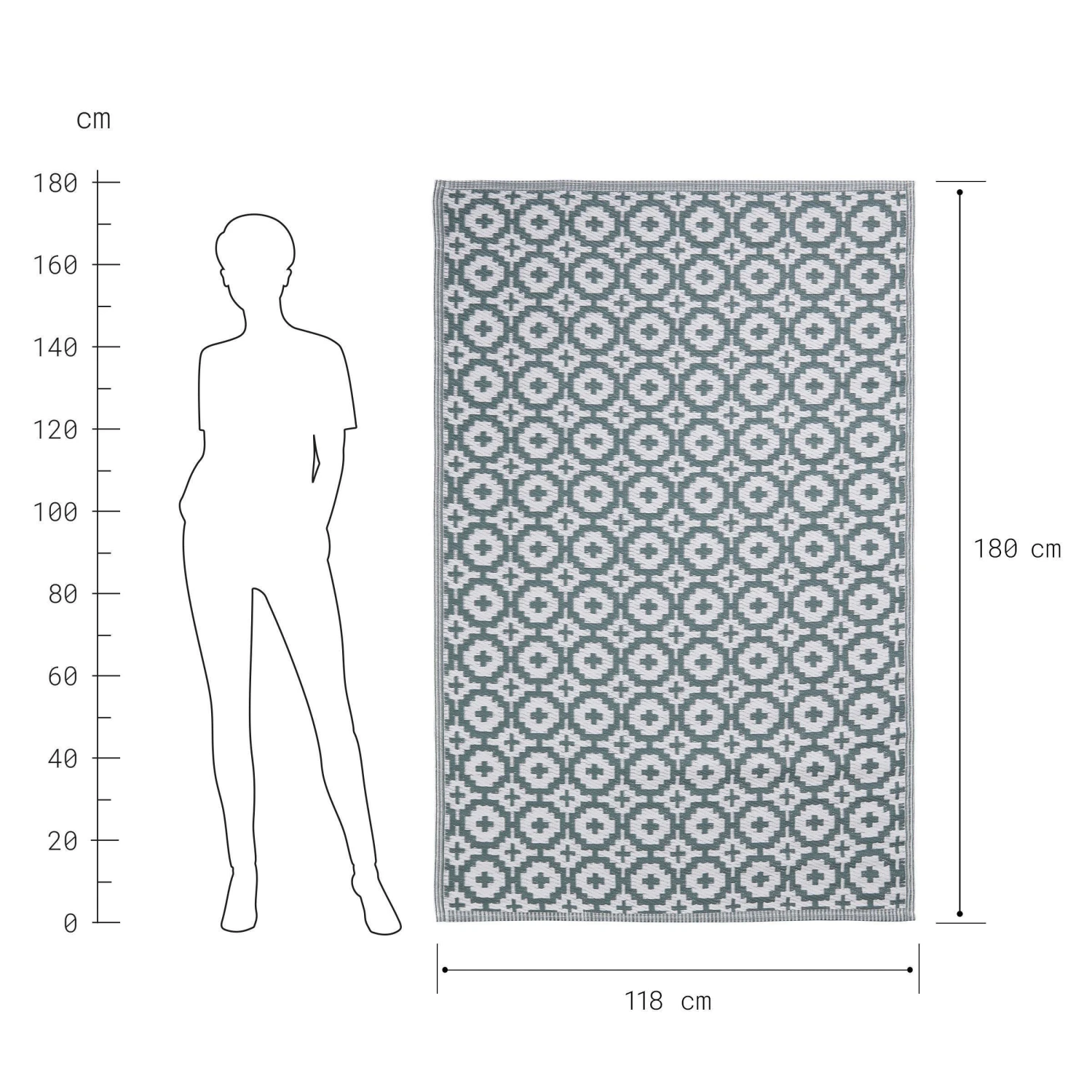 In- & Outdoor-Teppich Mosaik L 180 X B 118cm COLOUR CLASH In Salbei 3 In- & Outdoor-Teppich Mosaik L 180 X B 118cm COLOUR CLASH In Salbei – Bild 3