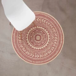 In- & Outdoor-Teppich Ø118cm COLOUR CLASH In Hellrot-Creme -Küche Store butlers in and outdoor teppich o118cm colour clash in hellrot creme 3