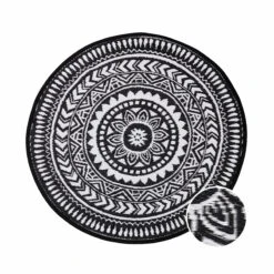 In- & Outdoor-Teppich Ø118cm COLOUR CLASH In Schwarz-Weiß