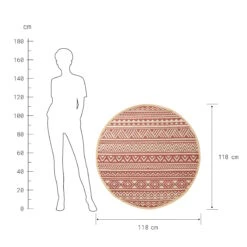 In- & Outdoor-Teppich Streifen Ø118cm COLOUR CLASH In Hellrot-Creme -Küche Store butlers in and outdoor teppich streifen o118cm colour clash in hellrot creme 2