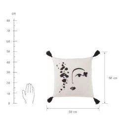 Kissen Line Art L 50 X B 50cm MUSE In Natur-Schwarz -Küche Store butlers kissen line art l 50 x b 50cm muse in natur schwarz 3