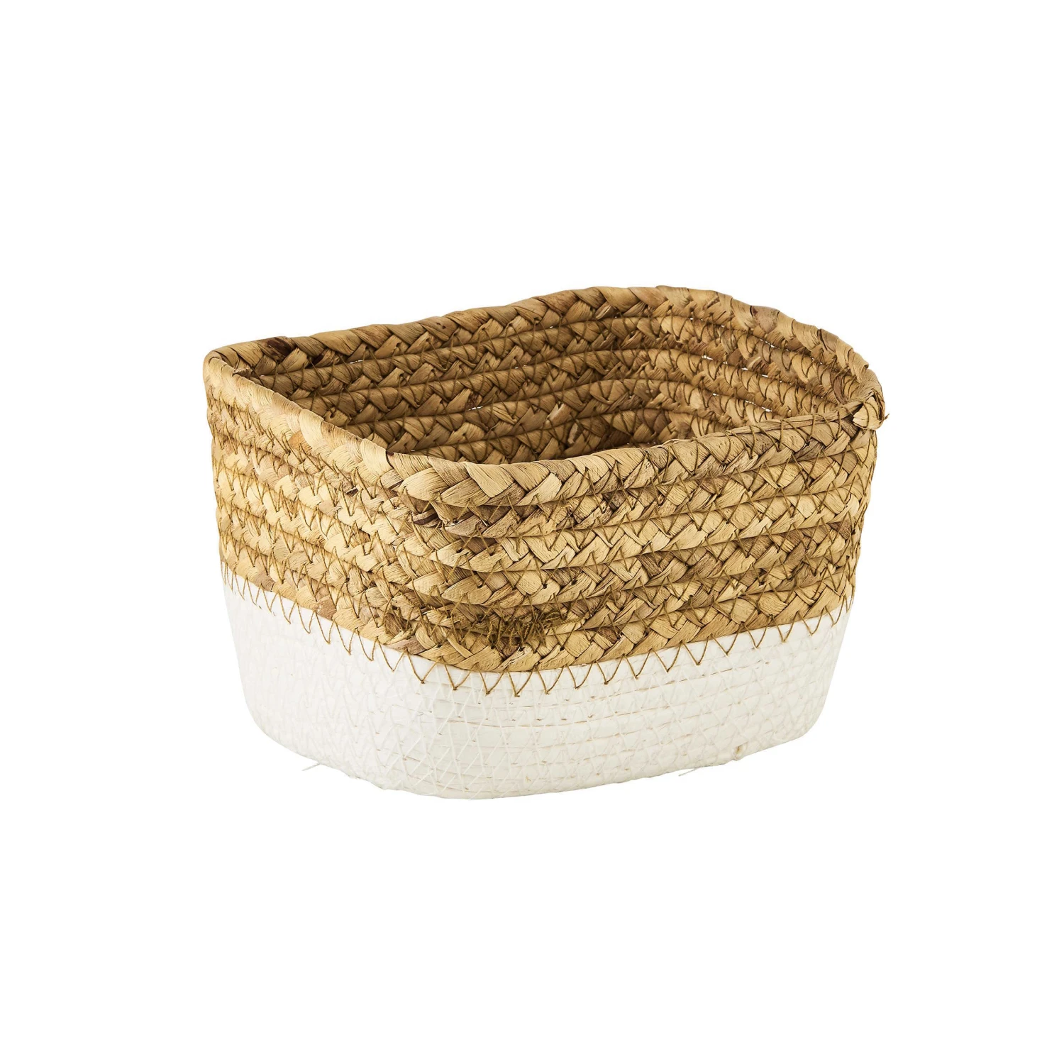 Korb Rechteckig L 17 X B 12cm RUSH ROPE In Natur-Weiß 3 Korb Rechteckig L 17 X B 12cm RUSH ROPE In Natur-Weiß – Bild 3
