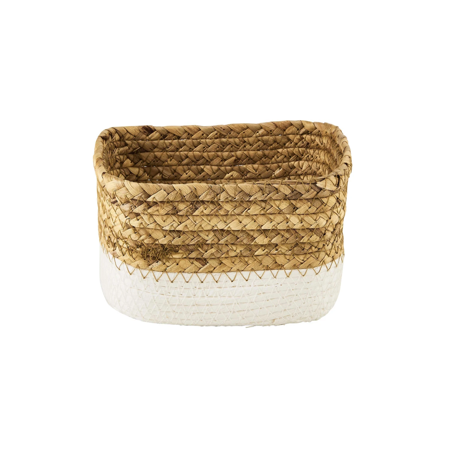 Korb Rechteckig L 17 X B 12cm RUSH ROPE In Natur-Weiß 1 Korb Rechteckig L 17 X B 12cm RUSH ROPE In Natur-Weiß