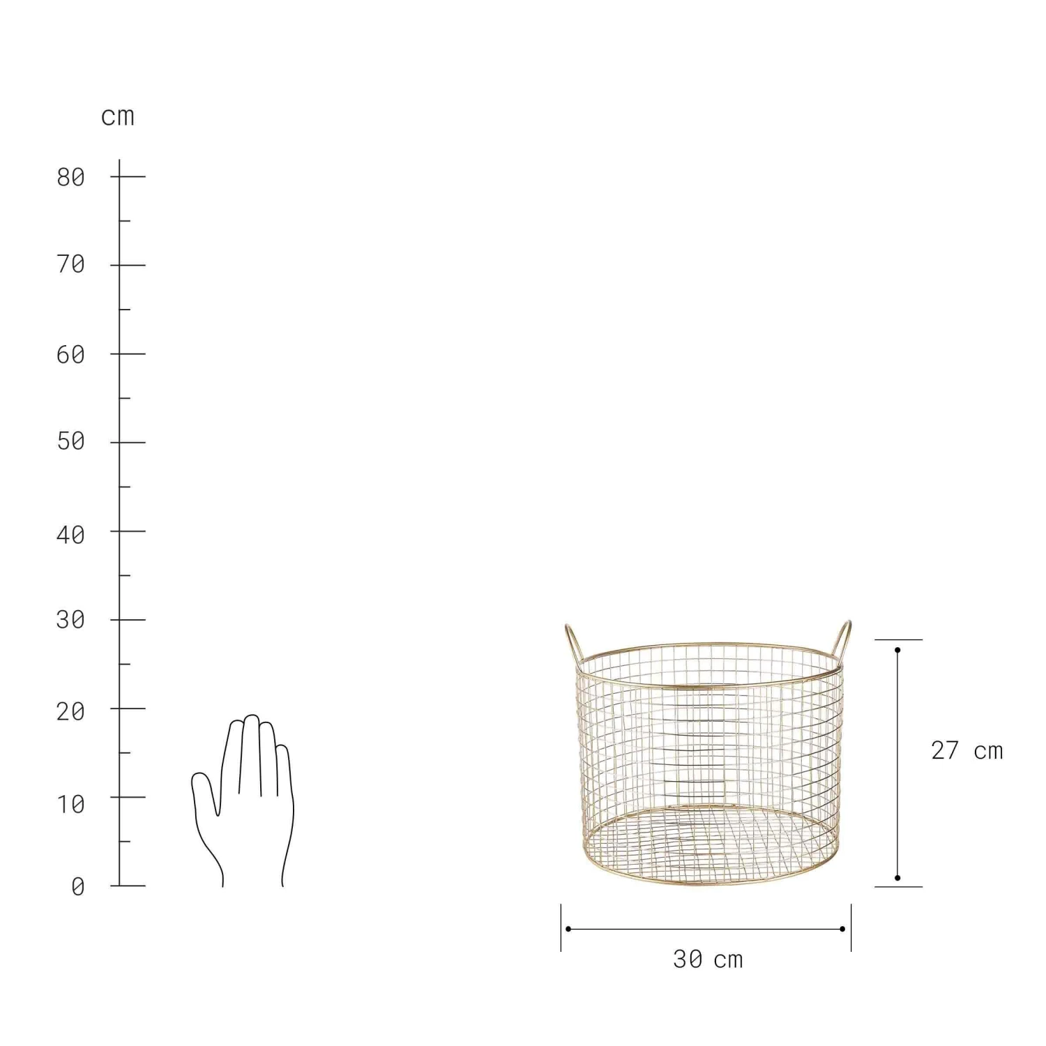 Korb Rund Ø30cm HOOP In Gold 3 Korb Rund Ø30cm HOOP In Gold – Bild 3