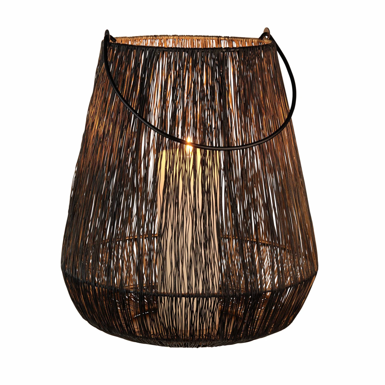 Laterne Höhe 30cm YOKO In Schwarz-Gold 2 Laterne Höhe 30cm YOKO In Schwarz-Gold – Bild 2