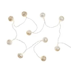 LED-Lichterkette Metallball 10 Lichter Mit USB-Batteriefach ORIENTAL LIGHTS In Silber -Küche Store butlers led lichterkette metallball 10 lichter mit usb batteriefach oriental lights in silber 3