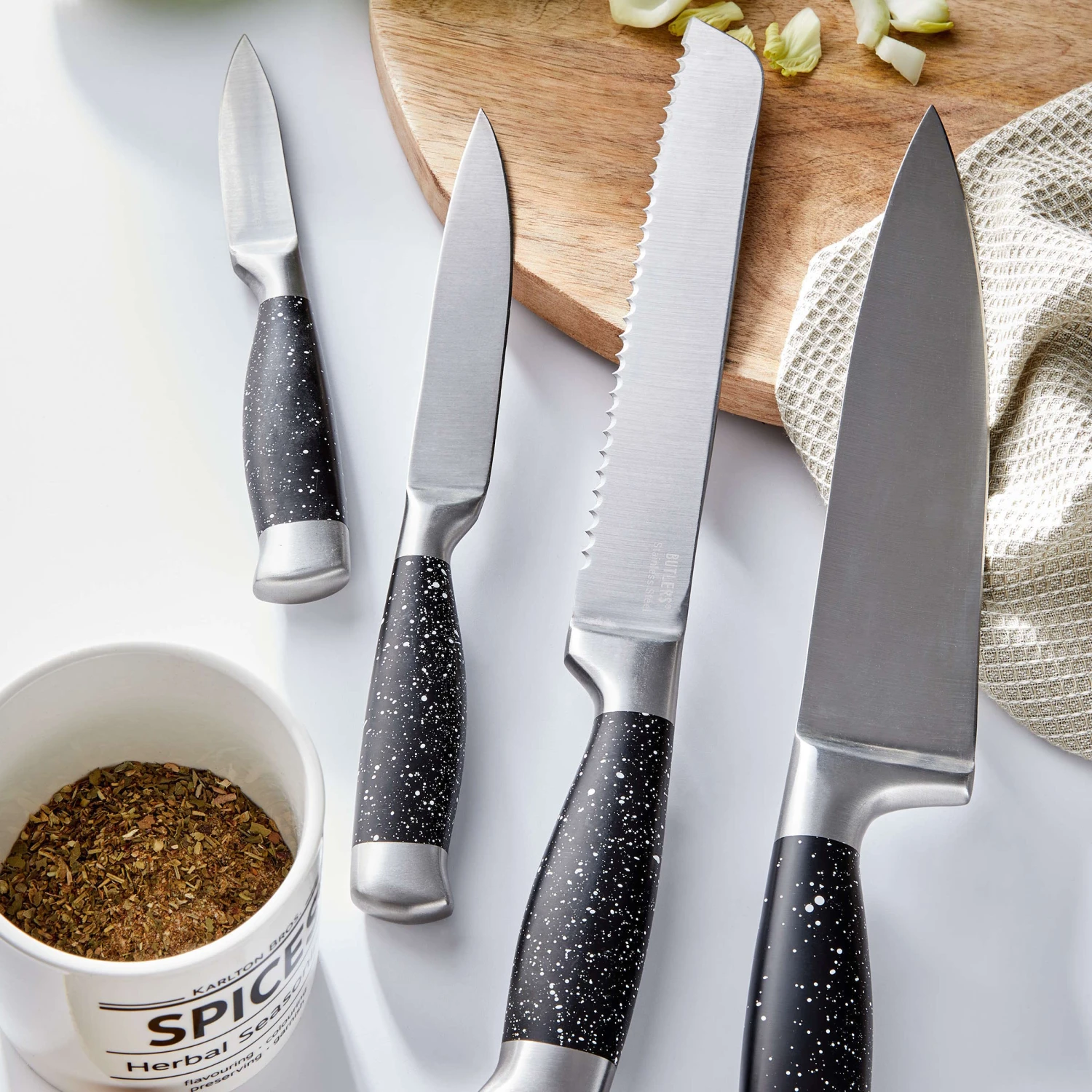 Messer-Set 4-tlg. BOLERO In Silber-Schwarz 2 Messer-Set 4-tlg. BOLERO In Silber-Schwarz – Bild 2
