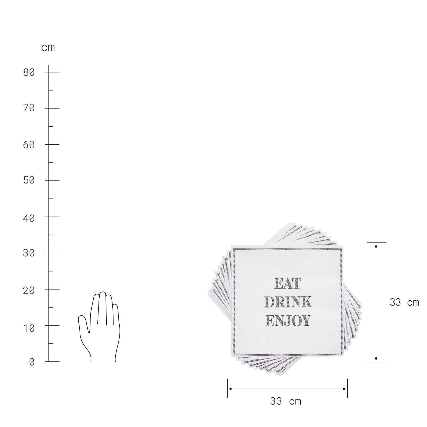 Papierserviette Eat Drink Enjoy 20 Stück APRÈS In Weiß-Schwarz 2 Papierserviette Eat Drink Enjoy 20 Stück APRÈS In Weiß-Schwarz – Bild 2