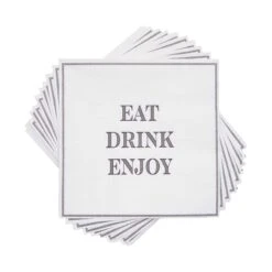 Papierserviette Eat Drink Enjoy 20 Stück APRÈS In Weiß-Schwarz