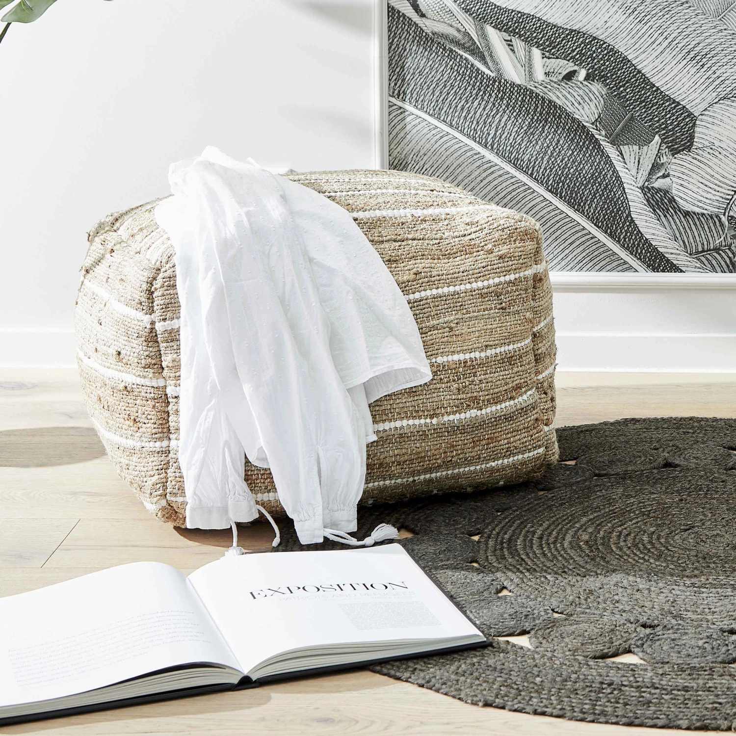 Sitzpouf B 50 X H 35cm ALL NATURE In Natur 7 Sitzpouf B 50 X H 35cm ALL NATURE In Natur – Bild 7