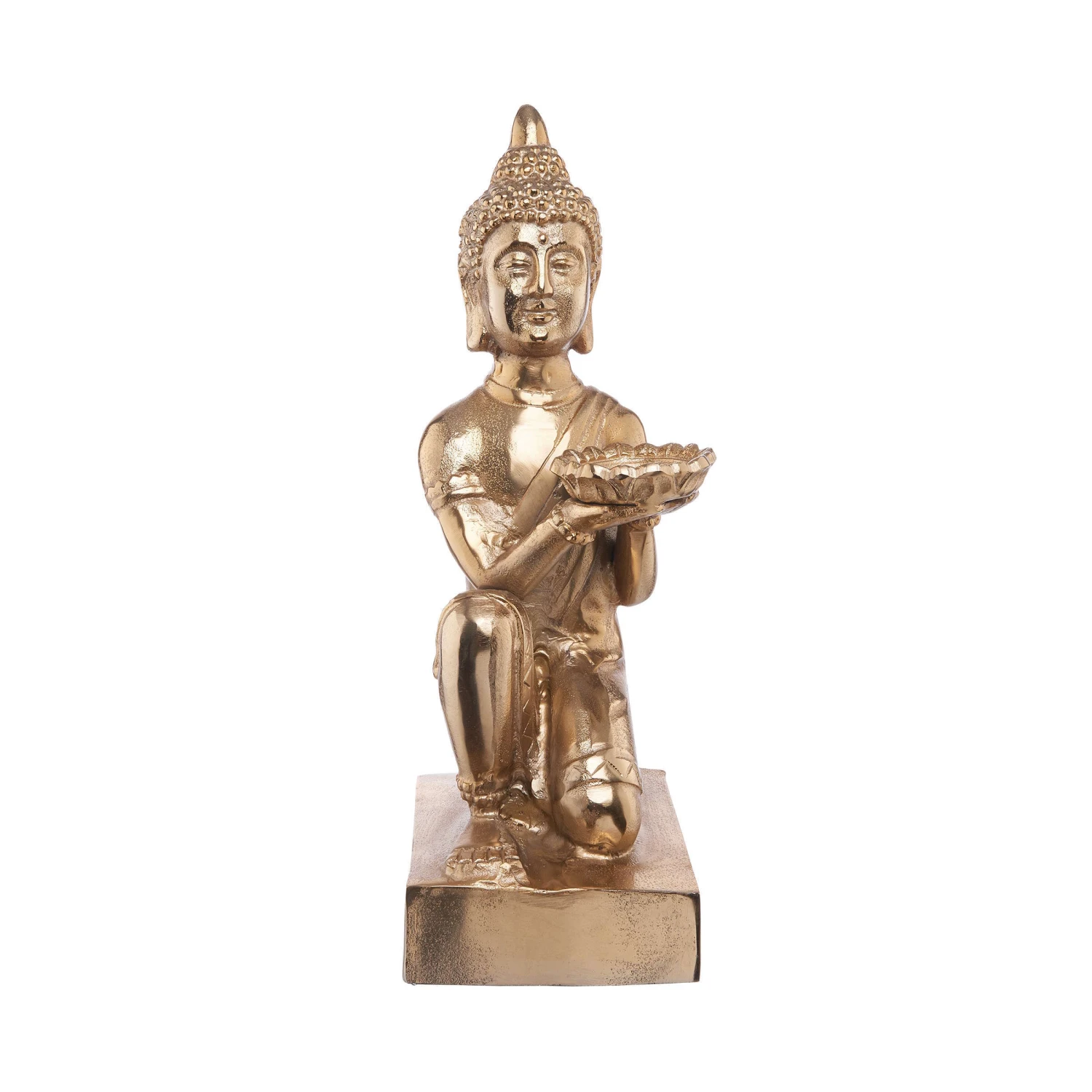Statue Mit Kerzenteller Höhe 44cm BALI In Gold 1 Statue Mit Kerzenteller Höhe 44cm BALI In Gold