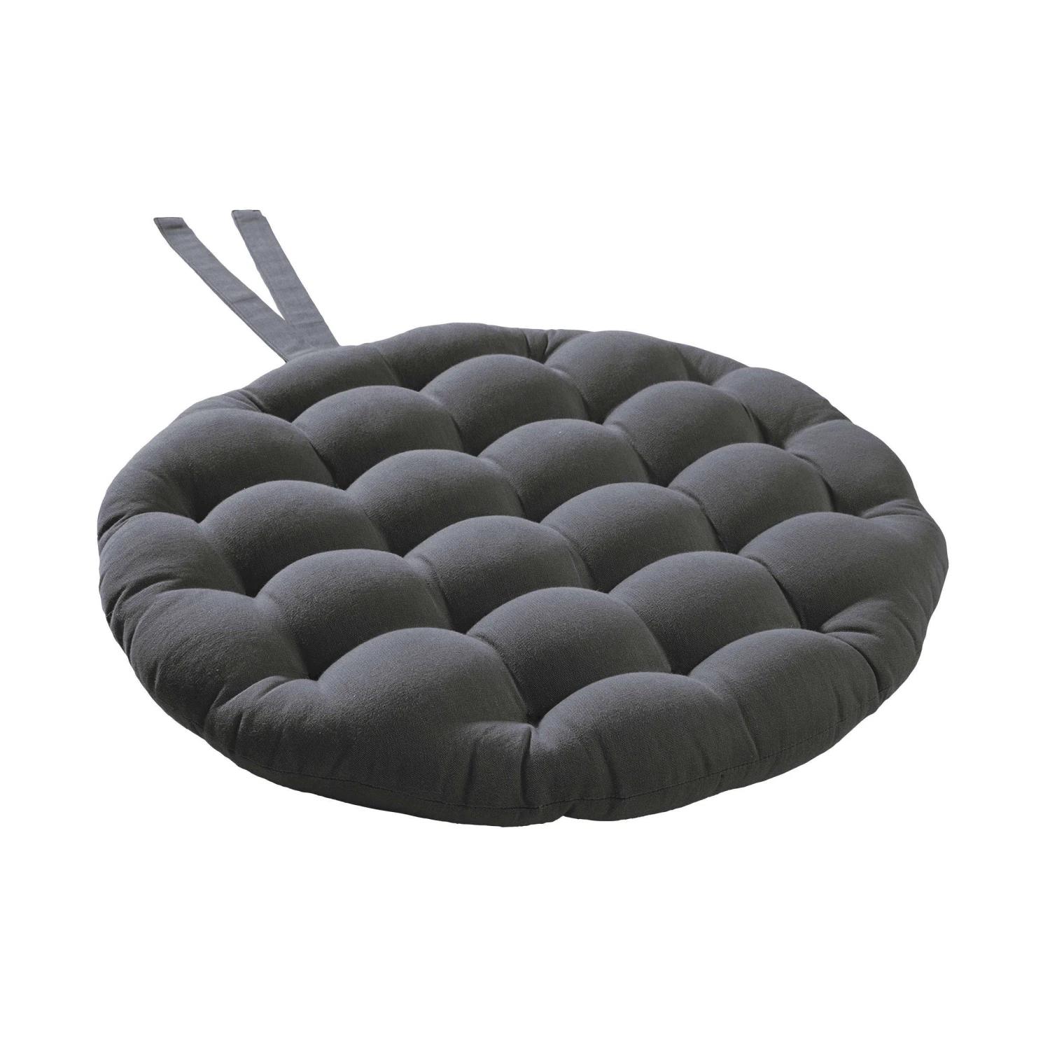 Stuhlkissen Mit Bändchen Ø42cm SOLID In Grau 3 Stuhlkissen Mit Bändchen Ø42cm SOLID In Grau – Bild 3