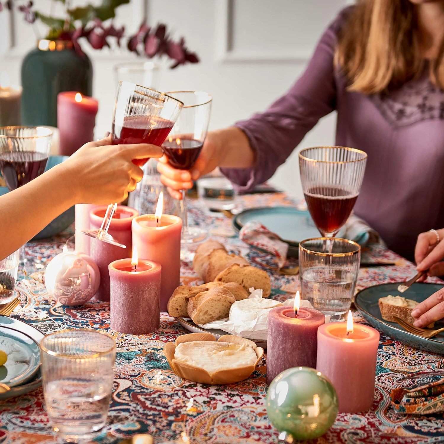 Stumpenkerze Höhe 9cm RUSTIC In Rosa 2 Stumpenkerze Höhe 9cm RUSTIC In Rosa – Bild 2