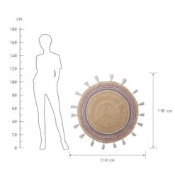 Teppich Rainbow Mit Quasten Ø110cm ALL NATURE In Natur-Bunt -Küche Store butlers teppich rainbow mit quasten o110cm all nature in natur bunt 2