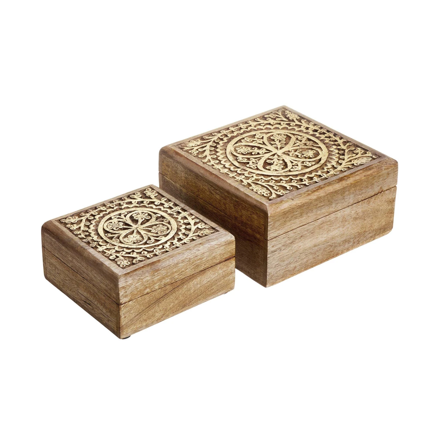 Truhe Mit Schnitzerei L 17 X B 17cm TREASURE In Hellbraun-Gold 6 Truhe Mit Schnitzerei L 17 X B 17cm TREASURE In Hellbraun-Gold – Bild 6