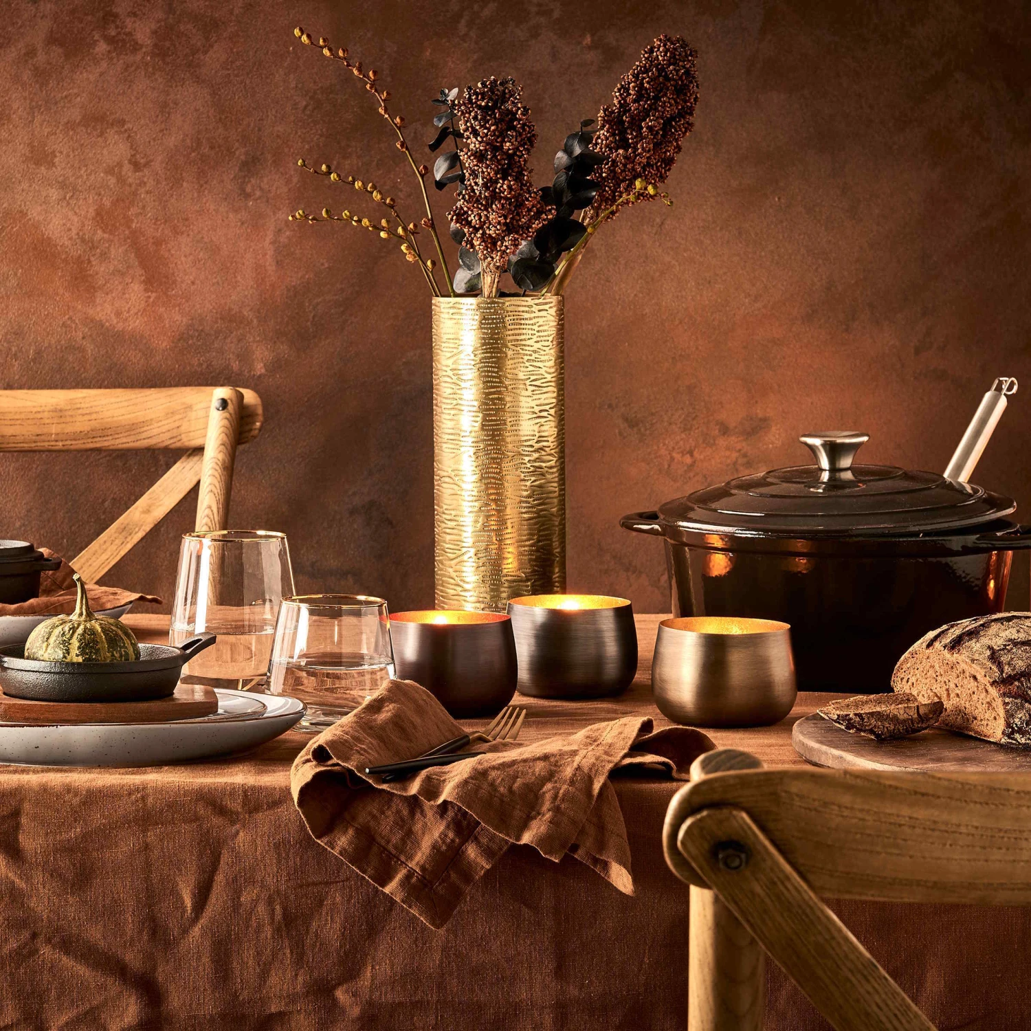 Vase Höhe 28cm AUREO In Gold 2 Vase Höhe 28cm AUREO In Gold – Bild 2