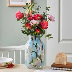 Vase Höhe 28cm CONFETTI In Hellblau-Hellrosa -Küche Store butlers vase hohe 28cm confetti in hellblau hellrosa 5
