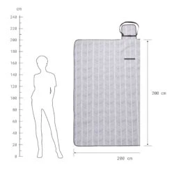 XXL-Picknickdecke Streifen L 200 X B 200cm GET TOGETHER In Hellgrau-Anthrazit 6 XXL-Picknickdecke Streifen L 200 X B 200cm GET TOGETHER In Hellgrau-Anthrazit -Küche Store butlers xxl picknickdecke streifen l 200 x b 200cm get together in hellgrau anthrazit 2